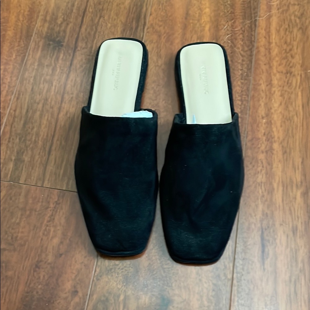 Banana Republic Black Mules Square Toe Slip-On